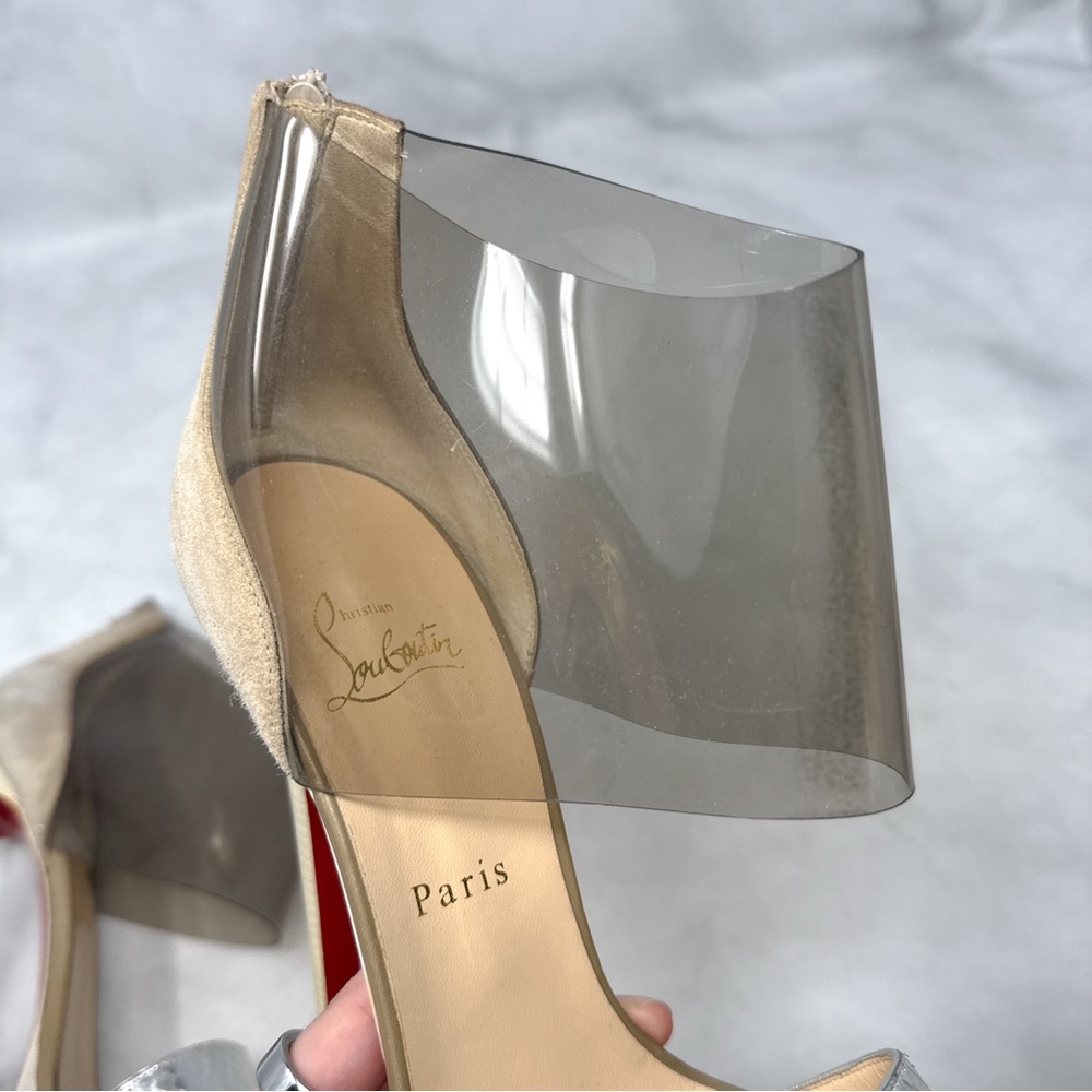 Christian Louboutin Dufoura 140 PVC Python Platform Stiletto Sandal Heels 40 - Picture 7 of 16